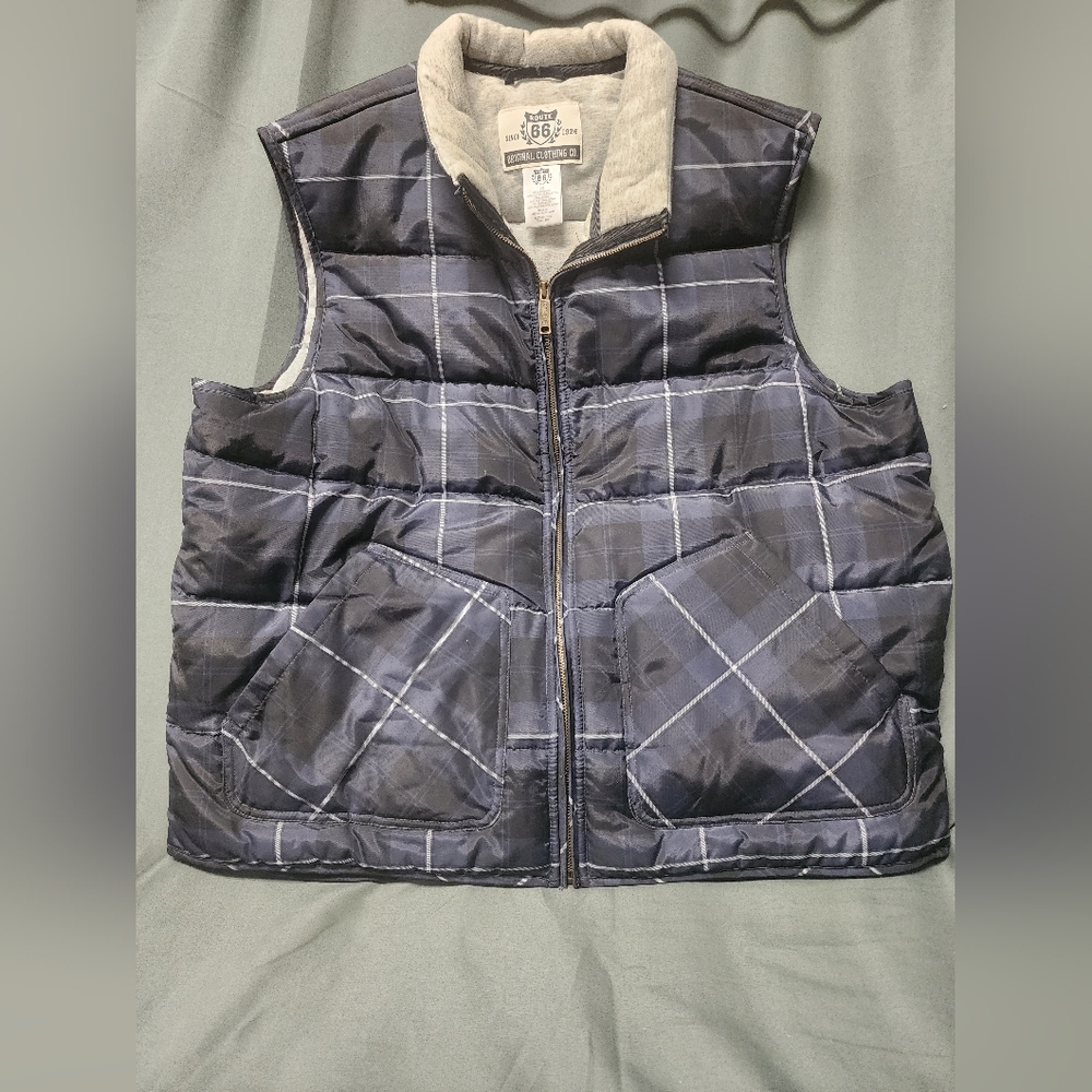 Route 66 Lined Puffer Vest, Men's Size Large, Made of Polyester & Cotton